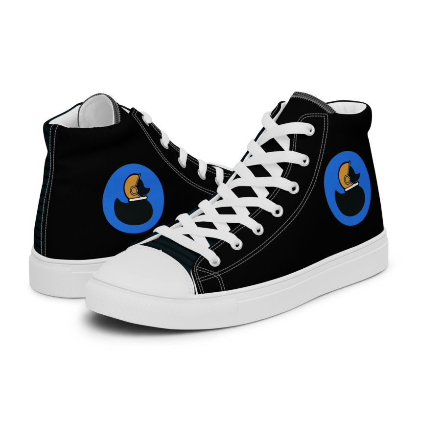 Bubble Duck Logo High Top Canvas Shoes